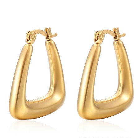 Triangle Hollow Earrings 18K Gold Plated Stainless Steel