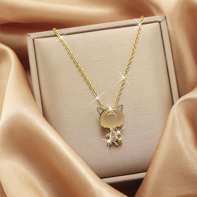 Kitten 18K Gold Plated Stainless Steel Necklace