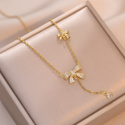 Butterfly Tears 18K Gold Plated Stainless Steel Necklace