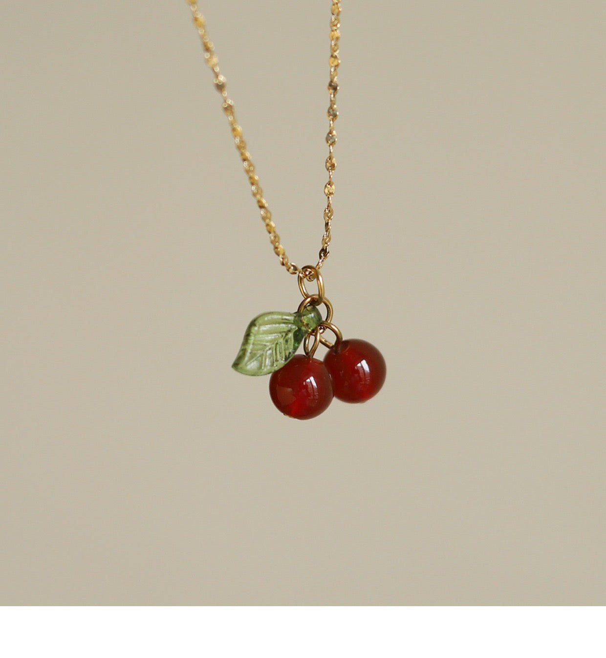 Golden Cherry Necklace 18K Gold plated Stainless Steel