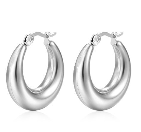 Glossy Hollow Earrings Stainless Steel