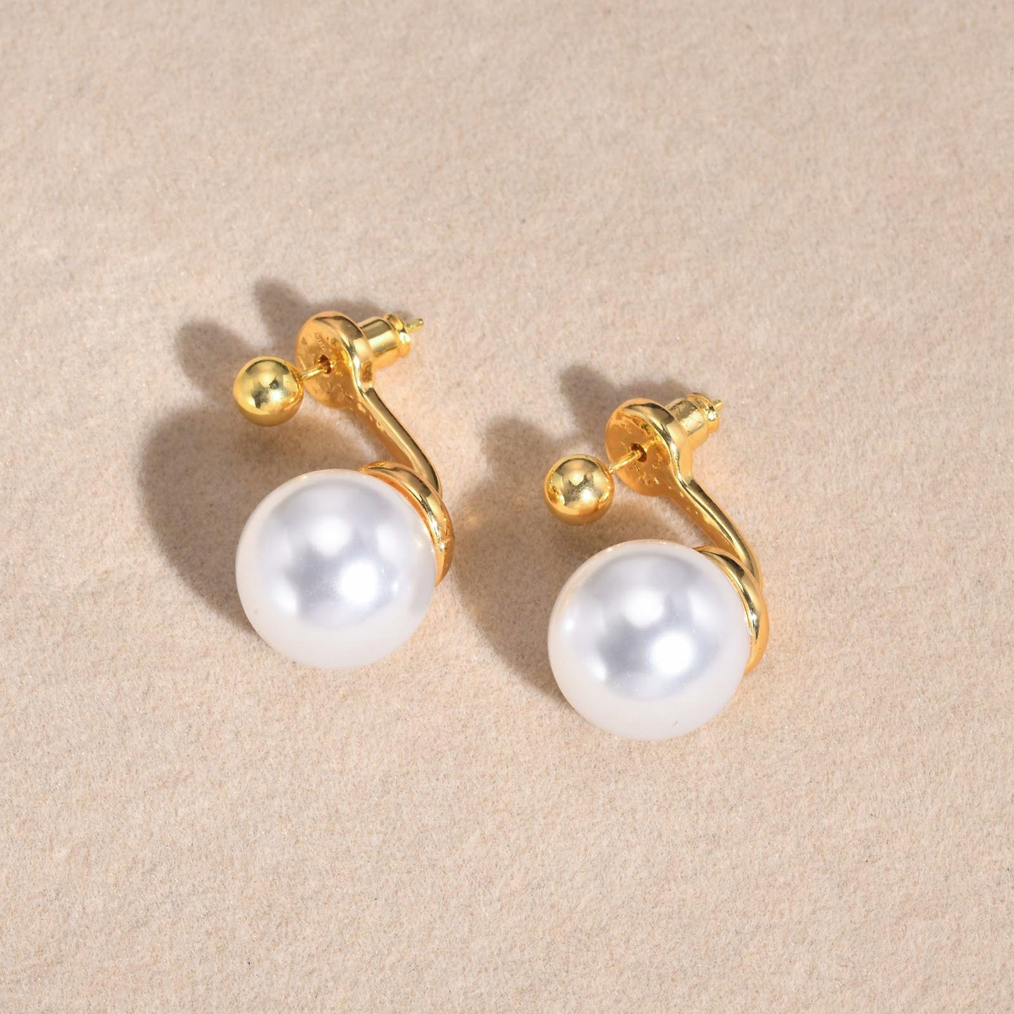 Artificial Pearls 18K Gold Plated Ear Studs